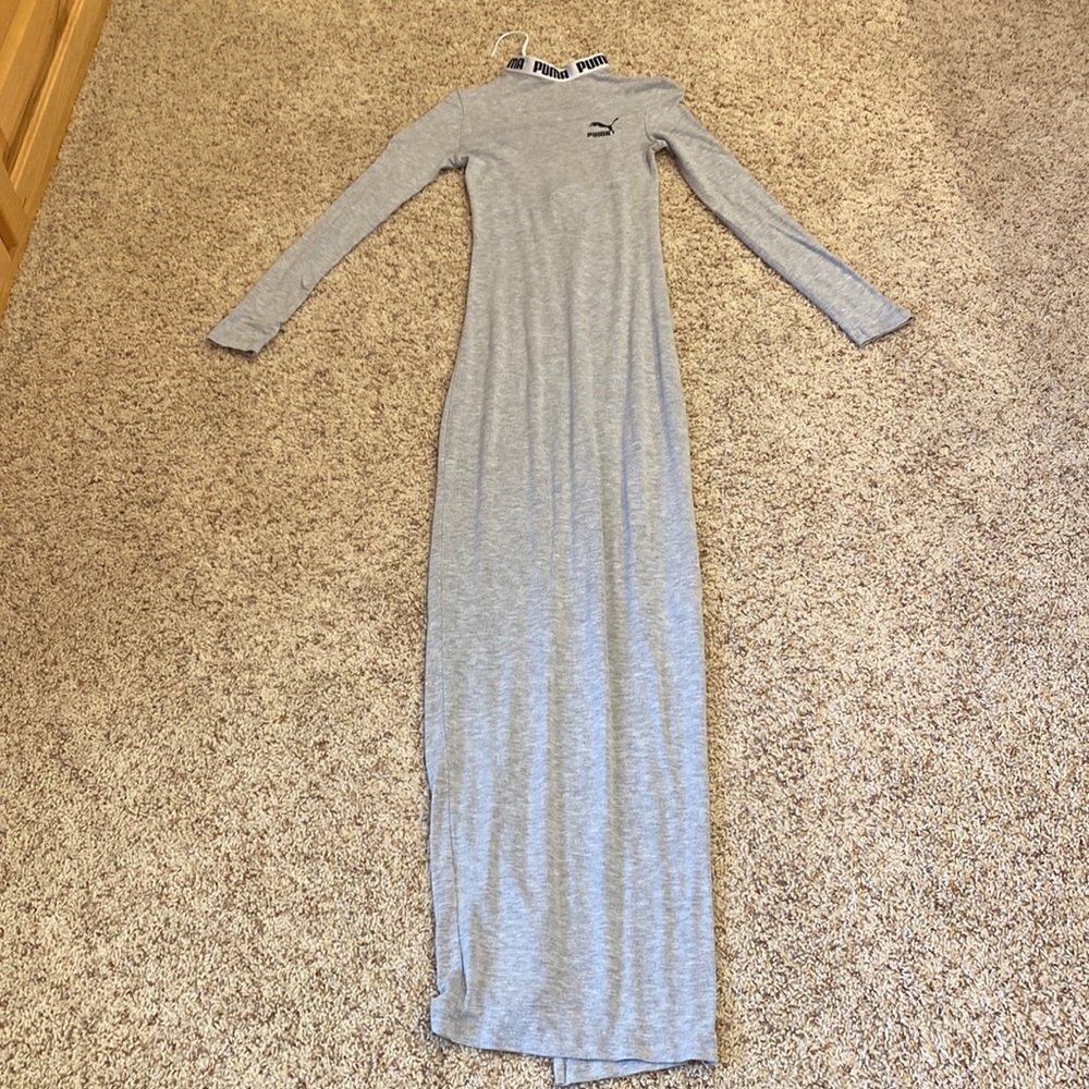 Puma grey maxi long sleeve dress